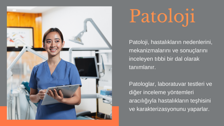 Patoloji, hastalıkların nedenlerini, mekanizmalarını ve sonuçlarını inceleyen tıbbi bir dal olarak tanımlanır. Patologlar, laboratuvar testleri ve diğer inceleme yöntemleri aracılığıyla hastalıkların teşhisini ve karakterizasyonunu yaparlar.